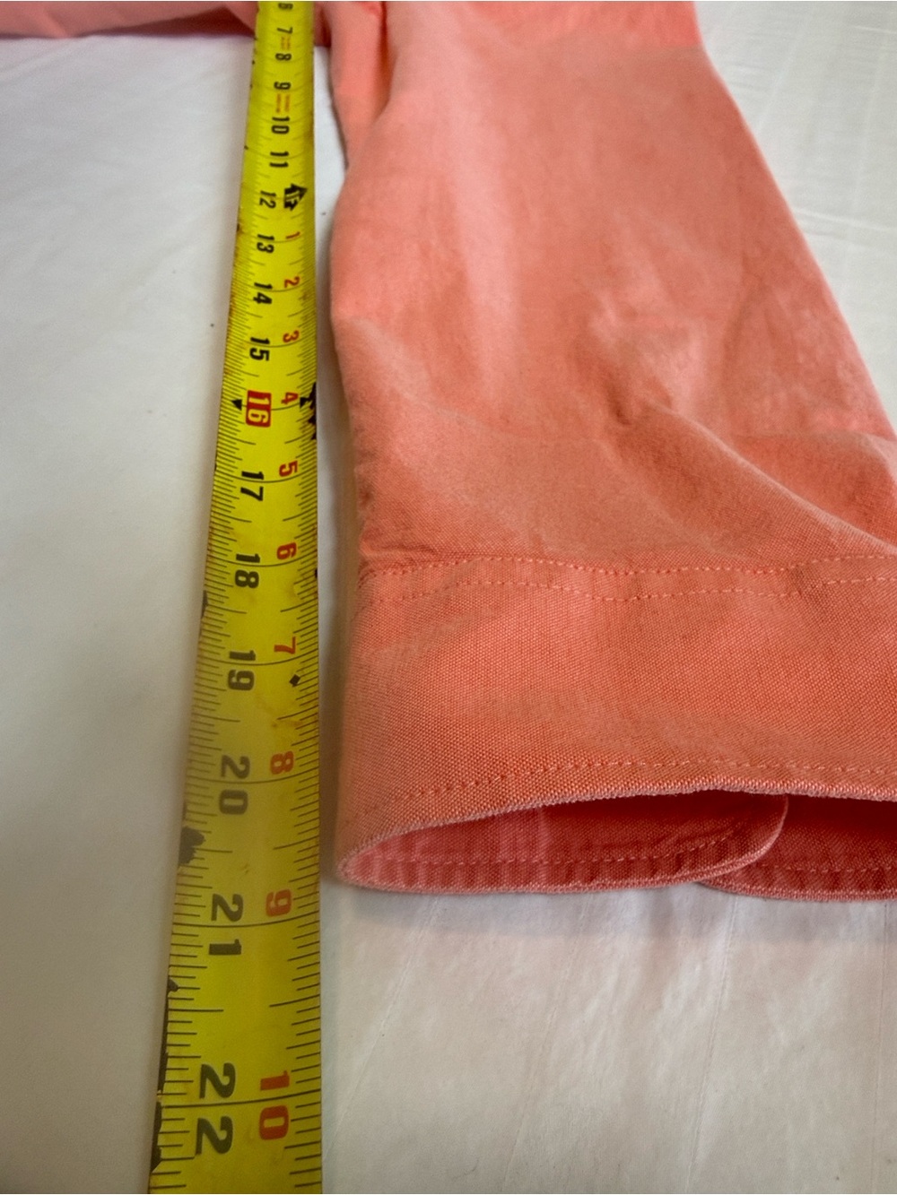 Old Navy Men's Coral-Peach Long Sleeve Button-Down Shirt - Picture 11 of 12